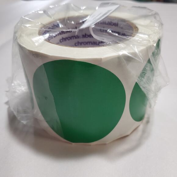 NIP Chromalabel 3" Permanent Color-Code Round Circle Inventory Labels: 500/Roll - Picture 1 of 6